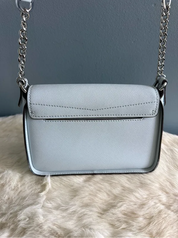 Michael Kors Sylvia Soft Sky Small Flap Leather Crossbody - Image 6