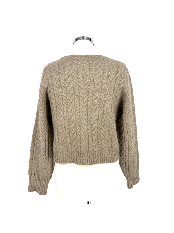 & Other Stories Cable Knit Wool Alpaca Sweater Beige Size Large Quiet Luxury - Image 6