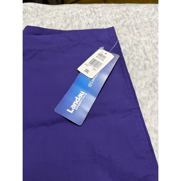 Landau Essentials Purple Scrub Pants Unisex Drawstring Waist Medical Work 7602 S - Image 2