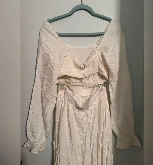 Cutout Sides White Dress Size L - Image 3
