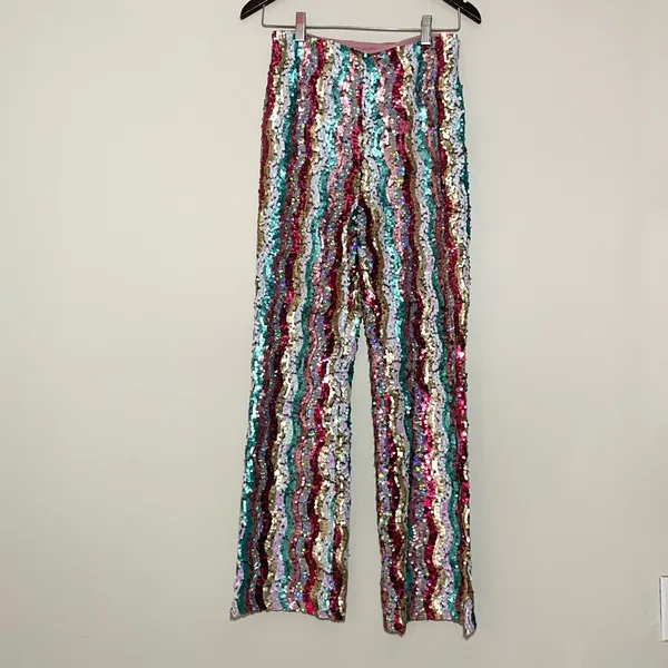 Free People Dance Again Sequin Straight Leg Pants - Image 2