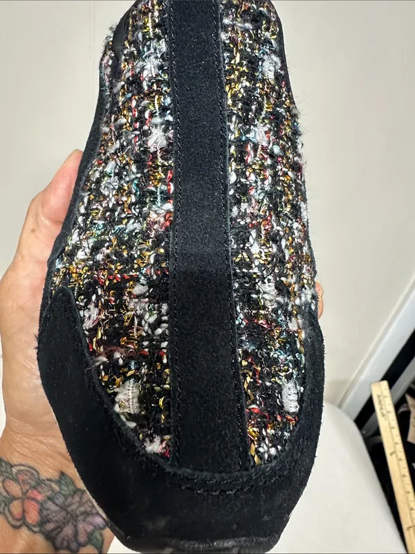 Easy Spirit Black Slip-On Loafers with Multicolor Tweed - Image 5