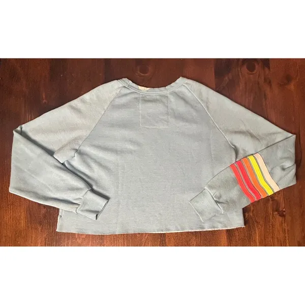 Aviator Nation Matching Large Sweatshirt Medium Sweatpants Set Rainbow Lightning - Image 3