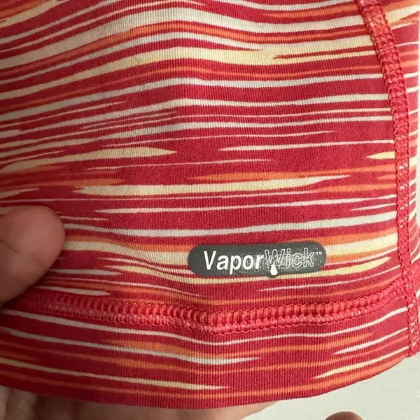 The North Face Orange Stripe Athletic Nylon Tank Top Vapor Wick Medium - Image 5