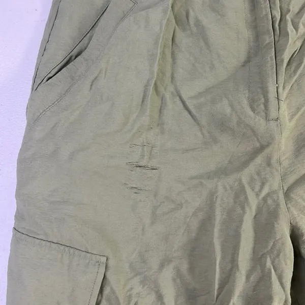 RTR Ramy Brook Women's Emil Pants sz 6 olive wide leg cargo solid green pockets - Image 7