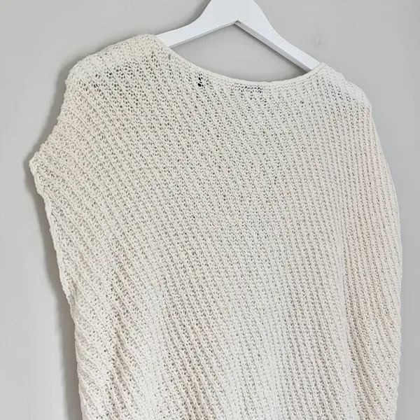 ATM Anthony Thomas Melillo Diagonal Stitch Knit Pullover Boat Neck Top Ecru White Size Medium - Image 6