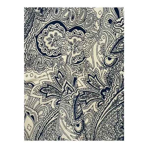 Talbots Paisley A-Line Skirt Womens 6 Blue White Cotton Blend Knee Length Zipper - Image 5