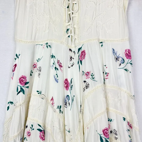 Advance Apparels Corset Floral Emboidered Fairy Midi Dress Free/L/XL Ethereal - Image 6