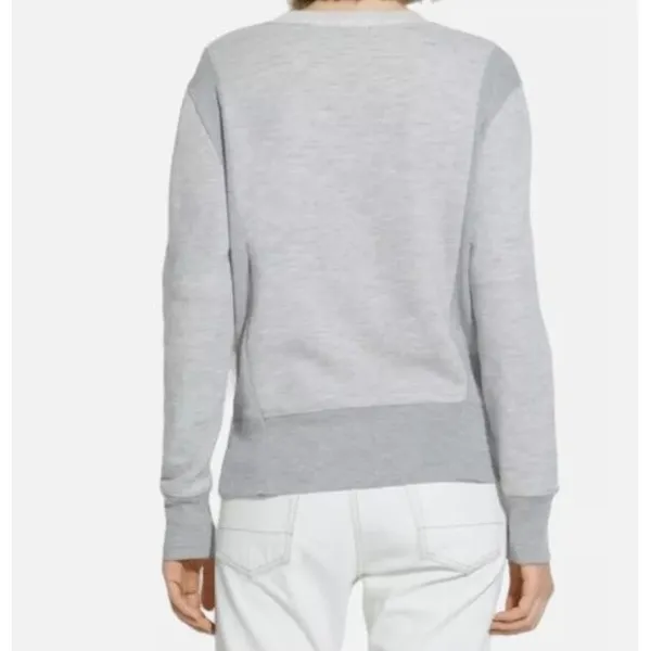 Madewell Hometeam Crewneck Sweater Size S Gray Colorblock Pullover‎ Knit Cotton - Image 2