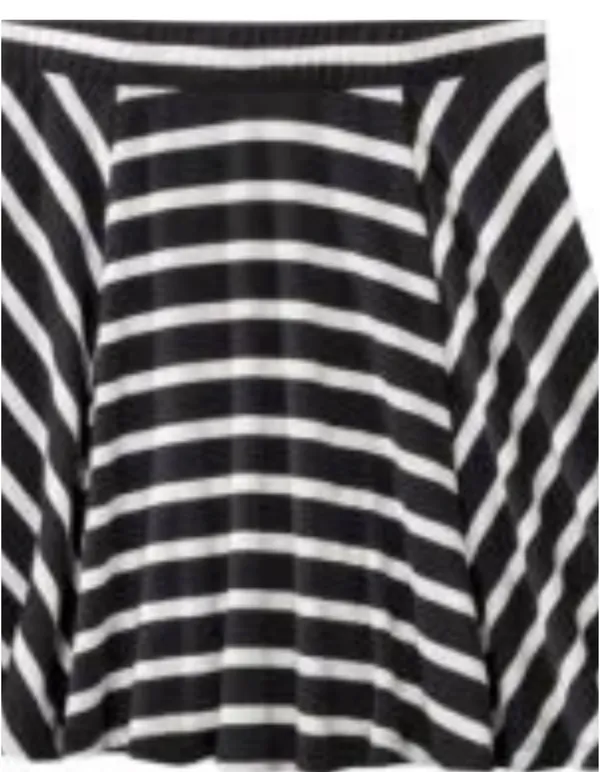 Mossimo Supply Co. Black & White Striped Skater Skirt - Image 4