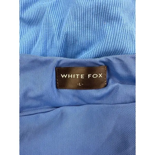 White Fox Boutique - Artist Muse Rib Sleeveless Mini Dress in Blue - Image 3
