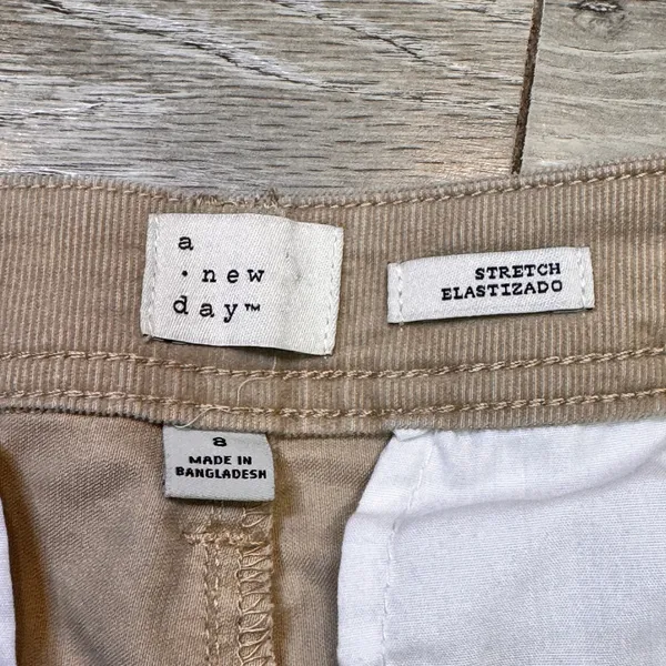 A New Day Khaki Corduroy Stretch Pants Women Size 8 Straight‎ Leg Casual - Image 5