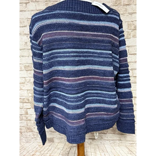Dress Barn XL‎ Womens Sweater Acrylic Dweater Pull Over NEW Blue Stripe - Image 3