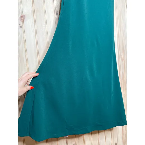 NWT Lulus Exquisite Refinement Emerald Backless Bow Ruffled Maxi Dress Gala Sz M - Image 5