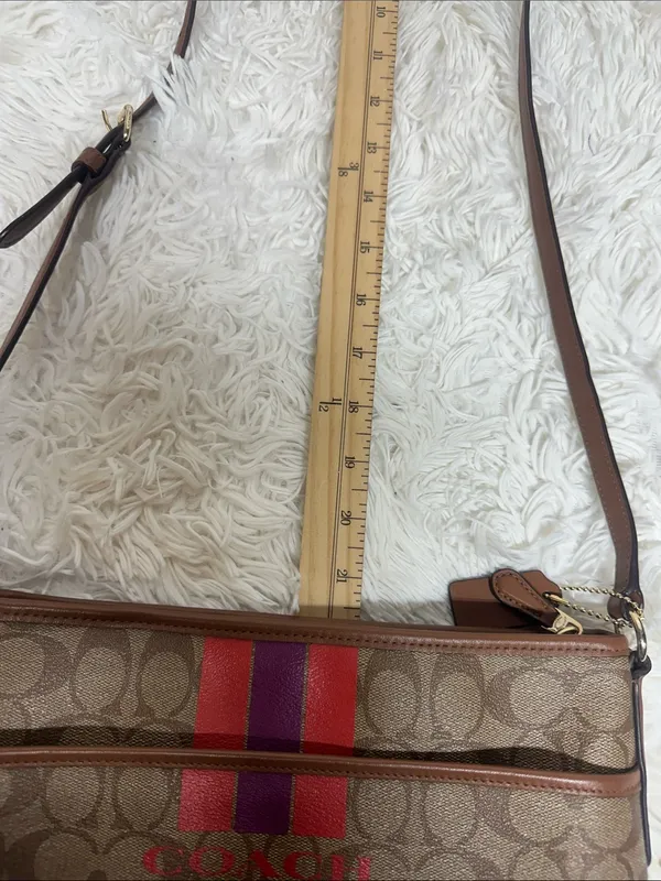 Coach Varsity Stripe Large File Rowan Crossbody Bag Purse - Image 7
