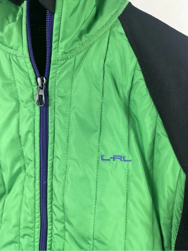 Lauren Ralph Lauren Active Quilted Fleece Jacket XL Vintage Y2K Colorblock - Image 2