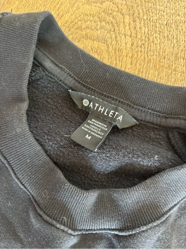 athleta crew neck pullover sweatshirt black - Image 2