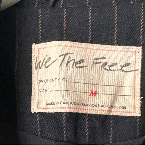 We The Free Black and Brown Pinstripe Blazer Size M - Image 3