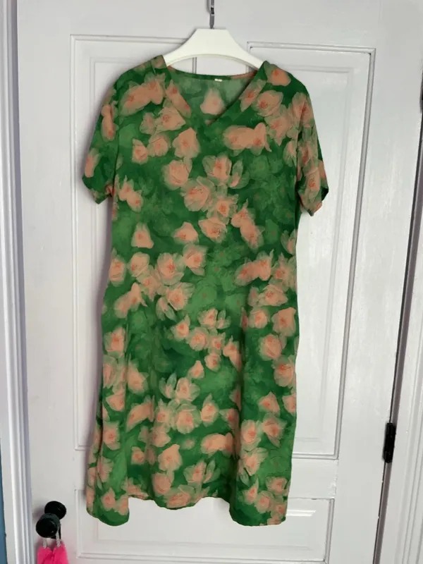 Silk Dress Green Size XL - Image 3