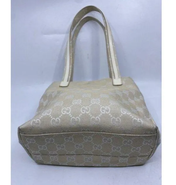 gucci vintage white jacquard fabric shoulder bag - Image 4