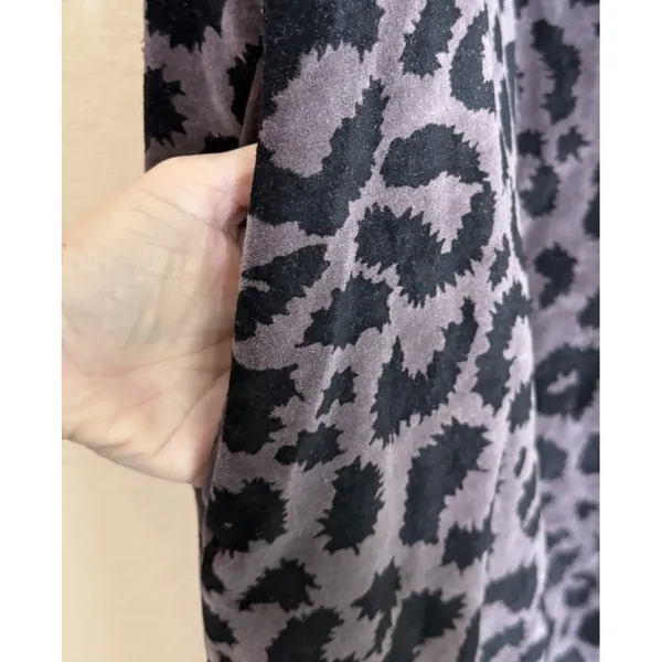 Laffaire Womens OS Purple Animal Print Velvet Tiger Long‎ Cardigan Dress Duster - Image 5
