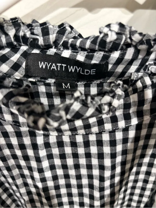 Wyatt Wylde Helena Gingham Tiered Halter Maxi Dress Size M - Image 2