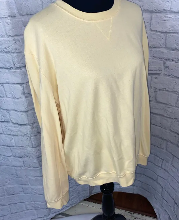 XLG Women Sweatshirt cotton blend Crewneck Longsleeve yellow - Image 4