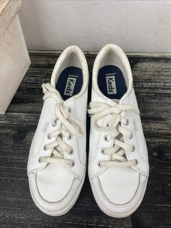 Keds White Lace Up Athletic Sport Sneaker Shoes 6.5 - Image 3