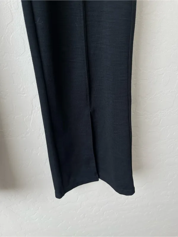 Vuori Lux Ribbed Split Bootcut Leggings Charcoal Grey High Rise XS - Image 9
