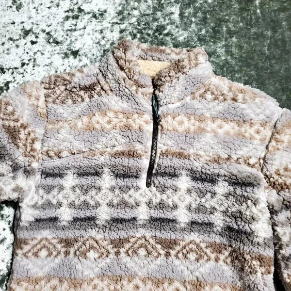 Cabin Fever by Ramatex‎ Sherpa Pullover Brown - Image 5