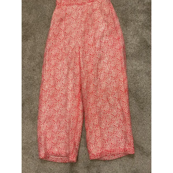 Club Monaco Lene One-Shoulder Ruffle Jumpsuit – Pink/Red Floral Print, sz 2 - Image 5
