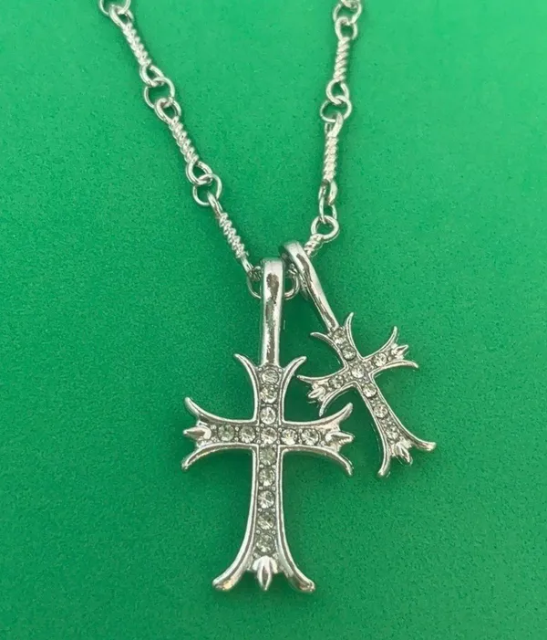 Cross Pendant Necklace for Men Women,Streetwear Hip Hop Unisex Necklace - Image 2