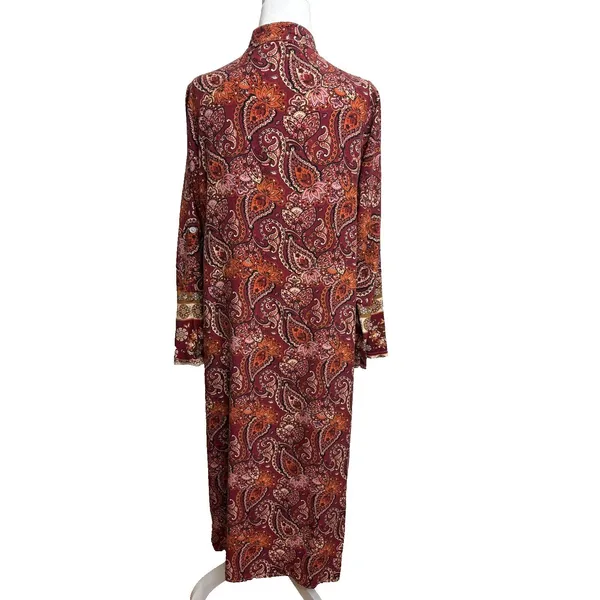 Disney Vintage 2uves Slow Clothes Italy‎ Button-Down Dress OSFM Burgundy Boho - Image 4