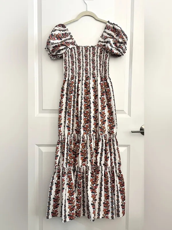 OPT Daphne Smocked Dress Small White - Image 4