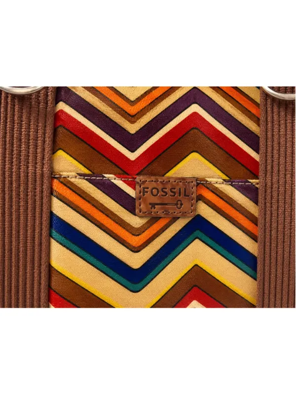 Fossil Key-Per Chevron‎ Tote Bag Multicolor Coated Canvas Large Tote - Image 4