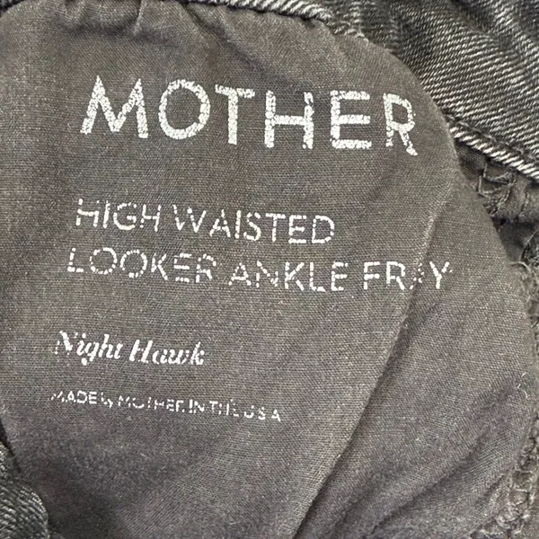 MOTHER High Waisted Looker Ankle Fray Night Hawk Skinny Jeans Gray‎ 23 READ - Image 3