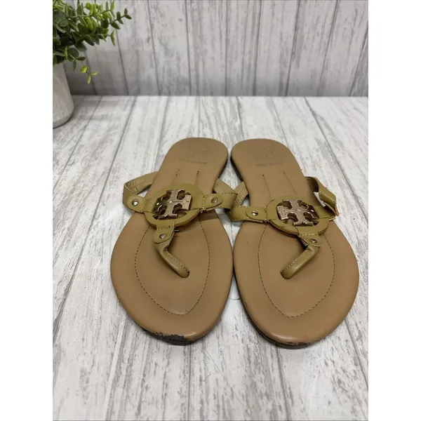 Womens Size 8 Tory Burch Miller Sandals Tan - Image 2