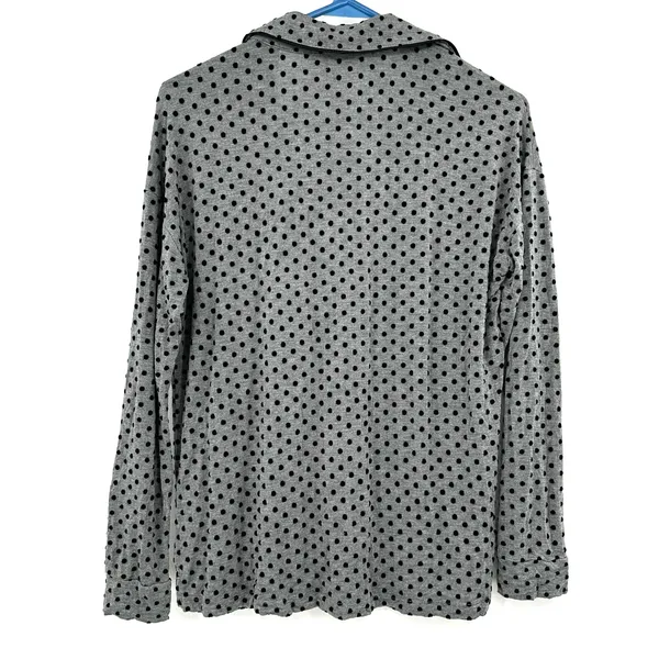 Soma size XS gray black‎ polka dot button up pajama set long sleeve pants - Image 4