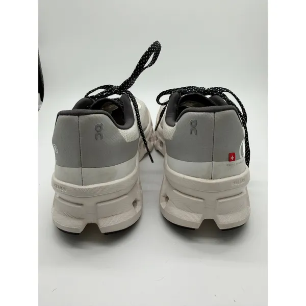 On Cloudmonster Running Shoes Women Size 7.5 White Grey CloudTec Sneakers - Image 9
