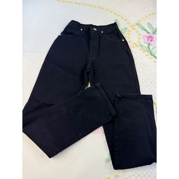 Wrangler Jeans Women 3/4x34 Black High Rise‎ Western Style Classic Denim Pants - Image 2
