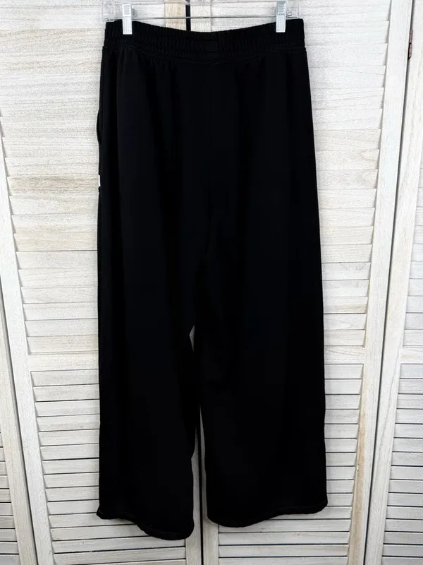 H&M (Divided) Women's Black Wide Leg "Kind Way" Sweatpants-Medium - Image 3