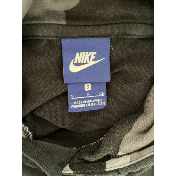 Nike Black Geometric Print Pullover Hoodie Logo Sweatshirt Size Small - Image 4
