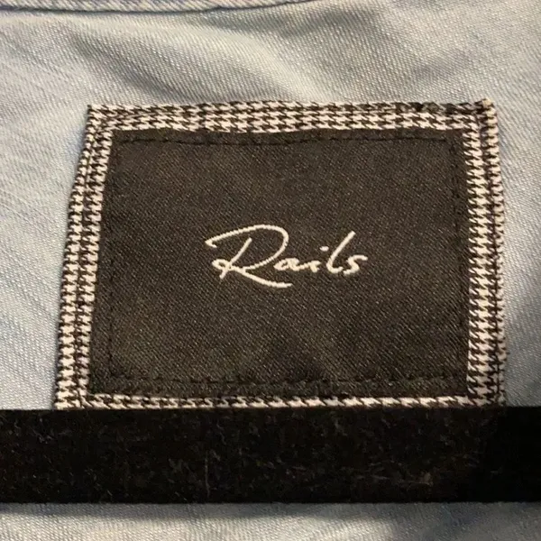 Rails Denim & Plaid Button Down Sleeveless Top - Image 2