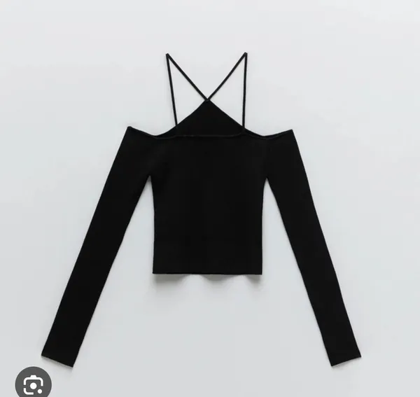 Zara Knit Halter Crop Top - Image 2