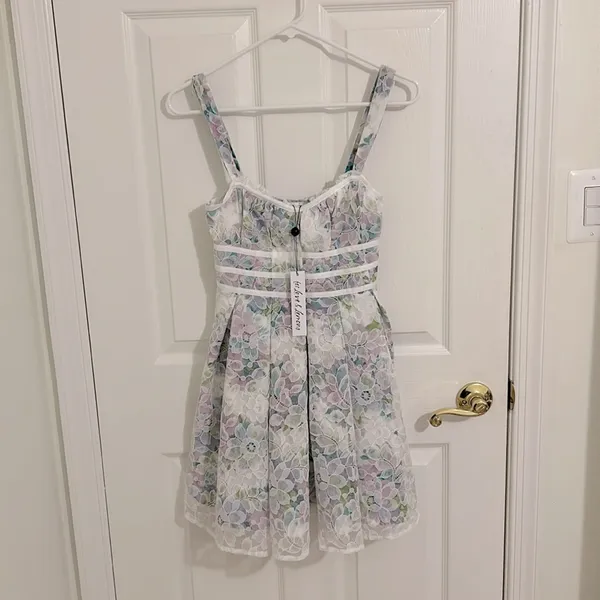 For Love And Lemons Loretta Lace Floral Mini Dress Ivory NWT Size XS - Image 7