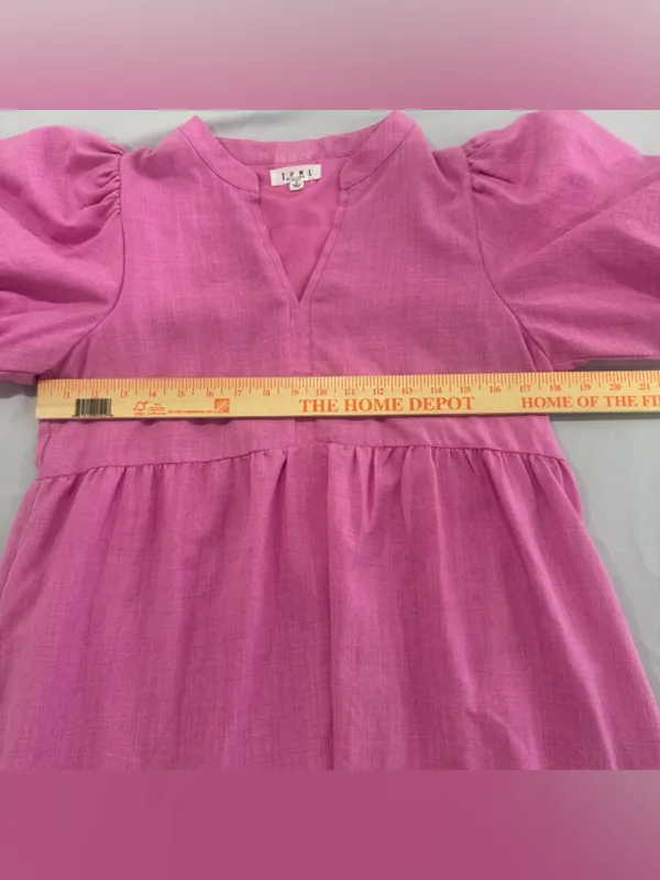 THML‎ Pink Puff Sleeve Dress Small - Image 4