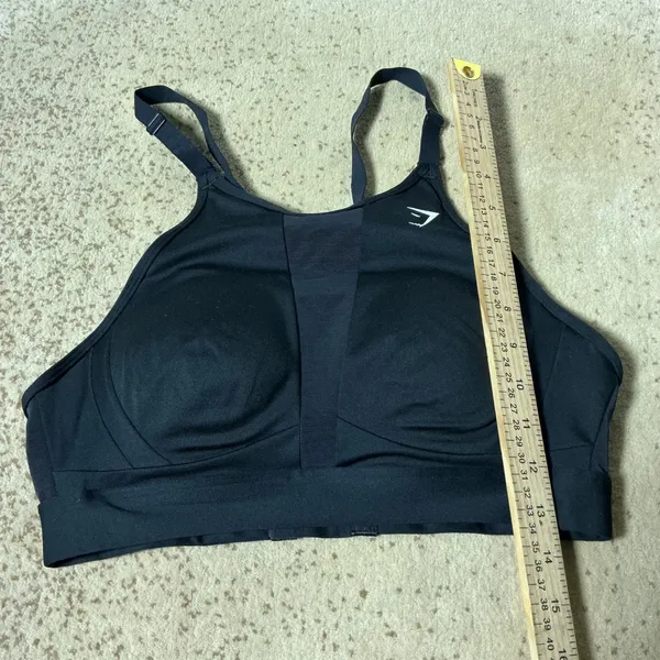 Gymshark High Support Mesh Sports Bra Womens M Black Adjustable‎ Straps Hook - Image 3