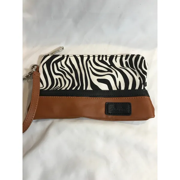 Boetree Boutique Zebra Print Canvas Wristlet EUC - Image 7