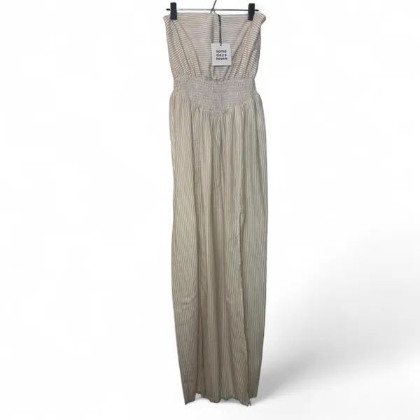 NWT Somedays Lovin Drifting South Strapless Feminine Neutral Maxi Dress — SMALL - Image 3