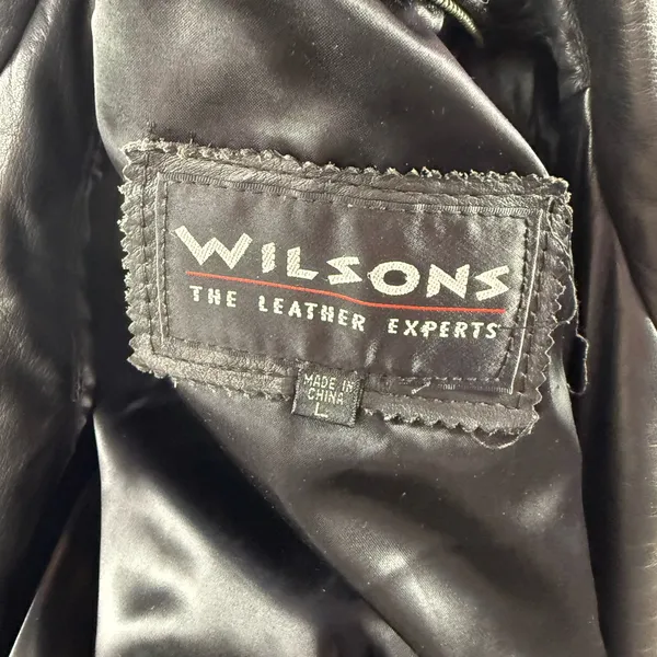 Vintage‎ Wilson Leather Full Zip Drawstring Waist Jacket in Black Size Large - Image 10